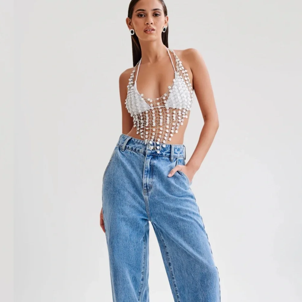 Meshki Gretchen Pearl shell Halter top - Picture 5 of 8